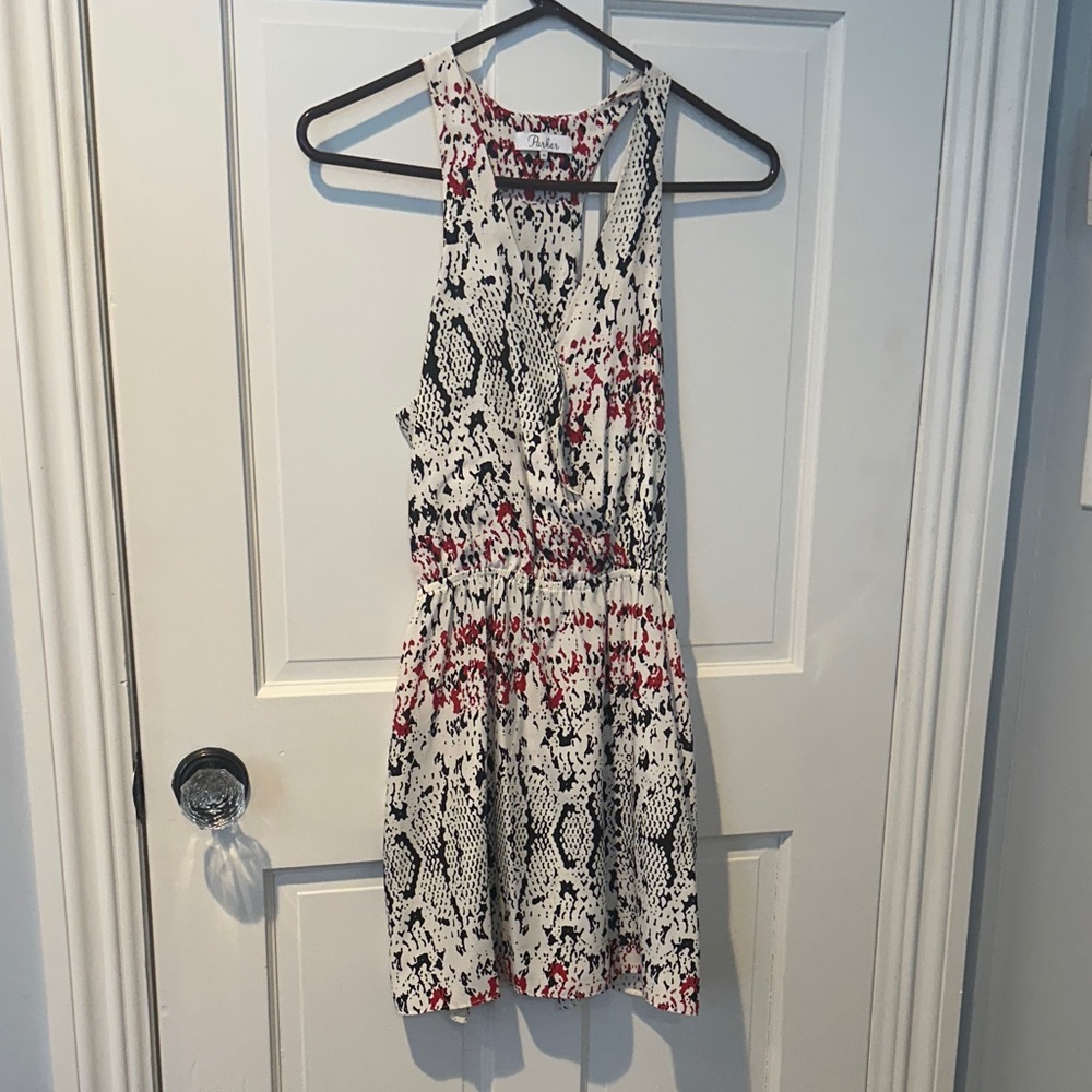 Parker Black and Red Snakeskin print Dress